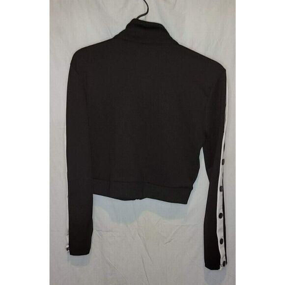 American Brazi Black Varsity Sport Zip Crop Jacket Women’s Size Small - Picture 3 of 7